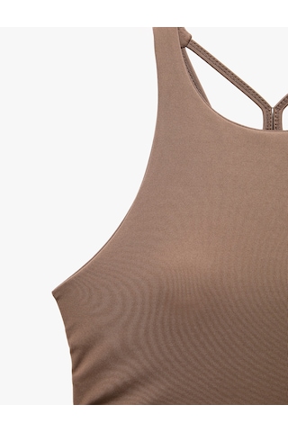 Koton Slim Fit İp Askılı Kolsuz Sırt Detaylı Kaplı Sporcu Sütyeni Vizon 7wak30080nk 03x