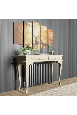 Roys Ahşap 120 Cm Krem Çekmeceli Petek Üstü Yüksek  Dresuar Krem