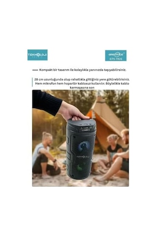 Bluetooth Karaoke Hoparlör, Rgb Işıklı, 29 Cm, Kablosuz Mikrofonlu, Fm Radyo, Usb/sd Kart/aux