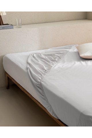 Manon Tek Kişilik %100 Pamuk Ranforce Lastikli Çarşaf - Gri Gri