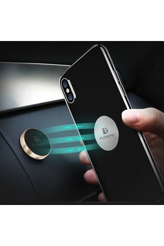 Hombey Alüminyum Manyetik Araç Telefon Tutucu - Evrensel Uyumlu, Sabit Tutma Özelliği, Siyah Renk Siyah