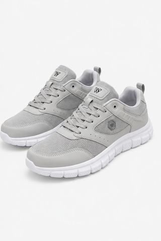 Purewalk Unisex Gri Kalın Tabanlı Spor Ayakkabı - Hafif Esnek Günlük Yürüyüş Sneaker Rahat Koşu ...