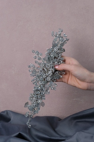 FdayAksesuar Gelin Saç Aksesuarı Azra Inci Boncuklu Gelin Kına Tacı Saç Aksesuarı FRDY31661