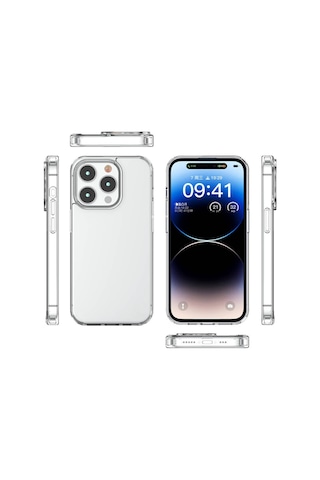 Apple Uyumlu iPhone 15 Pro Max Kılıf Coss Şeffaf Sert Silikon