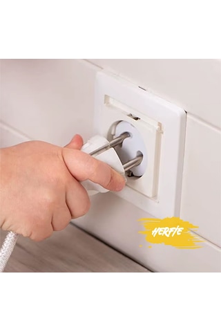 1 Adet Priz Kapağı Priz Koruyucu Bebek Çocuk Priz Emniyeti Güvenliği Koruması Beyaz