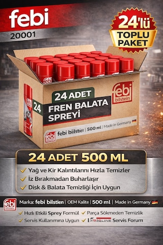 Febi 20001 Fren Balata Temizleme Spreyi 500 Ml 1 Koli 24 Adet Ağır Vasıta Uyumlu