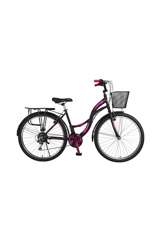 Tunca Kanyon 27.5 Jant Sepetli Bagajlı Çamurluklu Bisiklet Siyah - Pembe