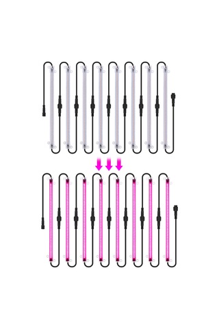 Led Bitki Büyüyen Işık Şeritleri 12" Tam Spektrumlu Pembe Mor Işık