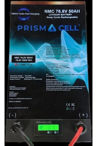 Prismacell 72 Volt 50ah Lityum Nmc Akü Elektrikli Araba Yuki Amy Motor Bataryası
