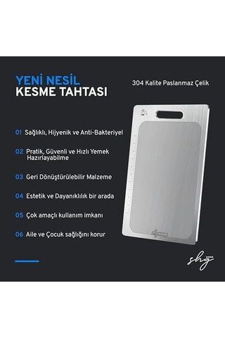 Tasarımlı 304 Paslanmaz Çelik Kesme Tahtası 3lü Set Saklama Kılıfı Kesme Tahtası Ve Silikon Kaydırmaz Mat 1 5 Diğer