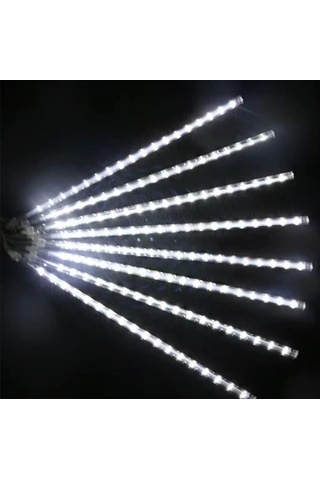 Meteor Süsleme Ledi 3,5 Mt 8 Çubuk Beyaz Işık 6500 K Çok Renkli