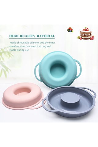 Ximistore9 Pembe Silikon Kek Kalıbı, Çıkarımı Kolay, Temizliği Kolay, Fırın Uyumlu, Çelik Çekirdekli, Ev Fırında Tart, Browni, Pasta Yapımı Pembe