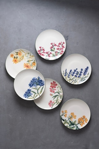 Tabak Evi Porselen New Flower Garden Pasta Tabağı 6 Kişilik 6 Parça Tvl6ptprs1115 Çok Renkli