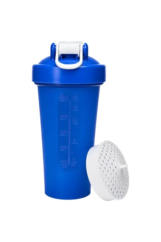 Gym Shaker 650 Ml Ölçekli Ve Sızdırmaz Kapaklı Protein Shaker 2'li Set Mavi+pembe Mavi-pembe