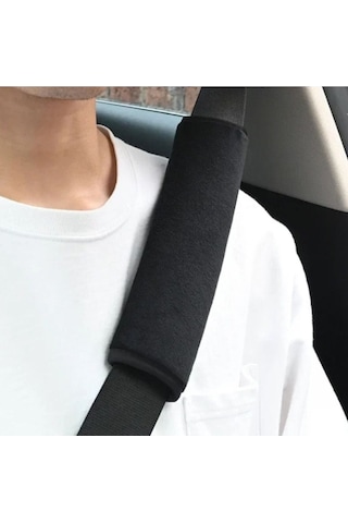 Voleur Kumaş Siyah Araç Emniyet Koltuk Kemer Kılıfı & Ped 2 Adet Yumuşak Kumaş