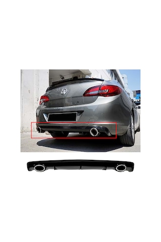 Opel Astra J Sedan Opc Line Difüzör Piona Black + Egzoz Görünüm 2011 Ve Üzeri Uyumlu