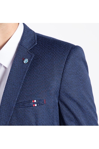 Sposo 5102 Dar Kalıp Örme Kumaş Lacivert Erkek Blazer Ceket Lacivert