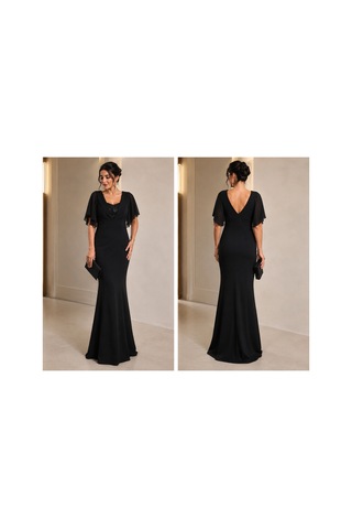 Gül&can Butik Siyah Şık Balık Form Abiye Elbise Siyah