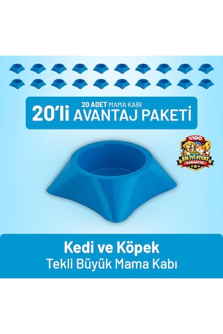 Kedi Ve Köpek Tekli Büyük Mama Kabı - 20 Adet