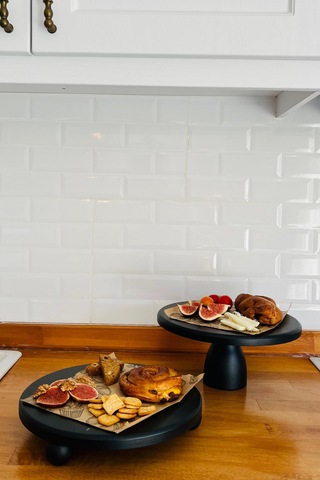 Siyah 3lü 29 Cm Lucca Pastalık, 29 Cm Risus, 17x30 Risus Ahşap