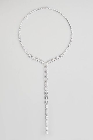 Baget Rüzgarı 18 Ayar Beyaz Altın Kaplama Gümüş Gerdanlık Beyaz