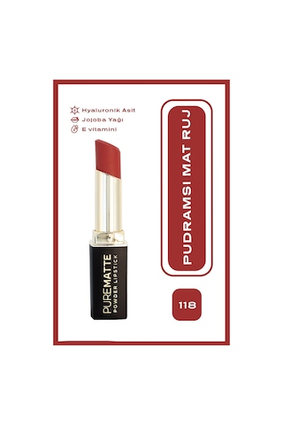 Pure Matte Powder Lipstick No: 118- Pudralı Mat Ruj