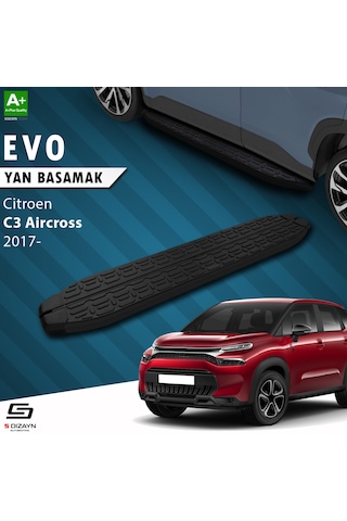 S-dizayn Citroen C3 Aircross Evo Siyah Yan Basamak 183 Cm 2017 Üzeri