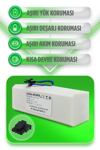 Xiaomi Mi Vacuum Mop 1c 2in1 Batarya 3200mah Yüksek Kapasite