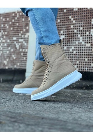 Wagoon Wg012 Bej Süet Uzun Bağcıklı Bot Çok Renkli