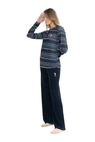 U.s Polo Assn. 17113 Kadın Uzun Kollu Yumaş Kumaş Rahat Ev Giyim-lacivert Lacivert