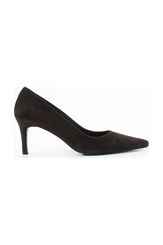 Dericia Shoes Elina Hakiki Deri Kadın İnce Topuklu Ayakkabı Kahverengi