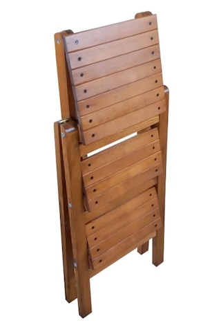 Ahşap Merdiven Tabure Katlanır Ceviz Renk 3 Basamaklı Ceviz