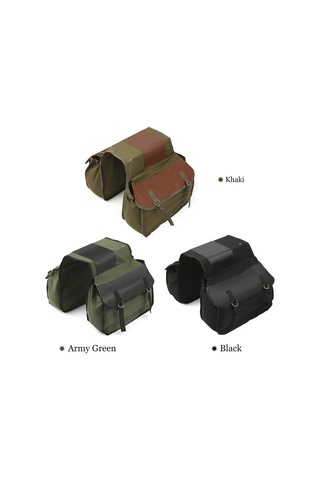 Yunboo Askeri Yeşil Bisiklet Arka Çantası, 2 Büyük Bölme, Uzun Mesafe Sürüş İçin, Kanvas Malzeme, 38x16x34cm