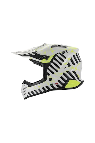 Sway Alert Full Face Tam Korumalı Kask 53-54cm Beyaz - Sarı