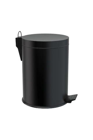 Defne 5 Litre Pedallı Çöp Kovası Siyah Mat