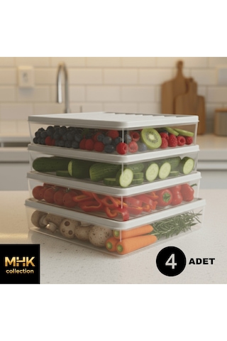 Büyük Boy Kapaklı Saklama Kutusu 2,8 Lt Gri 4 Adet