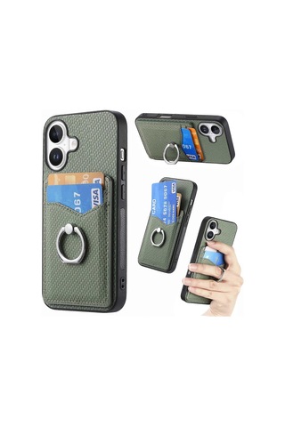 Kart Yuvalı, Halka Tutuculu, Standlı Ve Telefon Korumalı İphone 16 Kılıfı Diğer