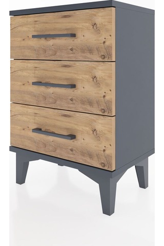 Arges Komodin 3 Çekmeceli 44x30x64 Antrasit-çam Antrasit