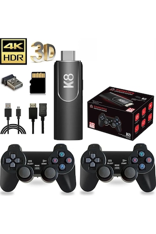 K8 4k Hdmi 10000+ Oyunlu Çift Kol 3d Retro Arcade Oyun Konsolu