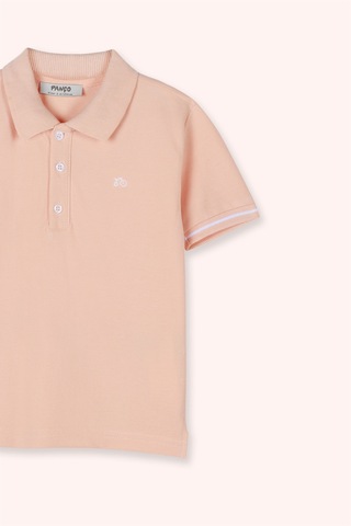 Panço Erkek Bebek Somon Polo Yaka Tişört Pembe