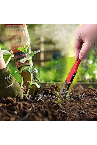 Taşınabilir Bahçe Aleti Sihirli El Ot Alma Makinesi Kırmızı