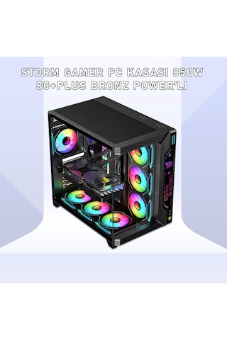 Gameagle STORMLPM Storm 7 Argb Fanlı Gamer Bilgisayar Kasası 850w 80+ Plus Bronz Power'lı Siyah