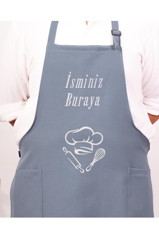 Mutfak Önlüğü Kişiye Ve İsme Özel Nakışlı Mutfak Önlüğü Şef 2 Farklı Renkler Mavi