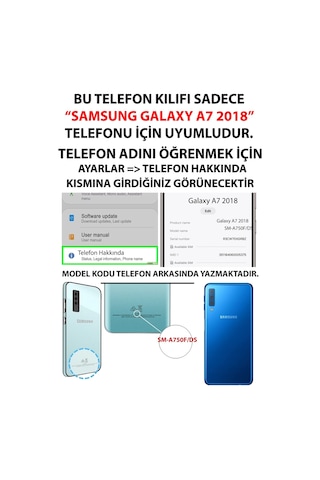 Samsung Galaxy A7 2018 Uyumlu Gece Yarısı Kedi Tasarımlı Baskılı Silikon Kılıf