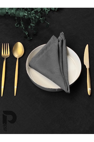 Gri Kumaş Peçete Daily Serisi Kadife Görünümlü Gri