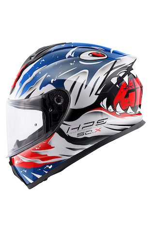 Givi 50.x Sharkbite Kapalı Motosiklet Kaskı Beyaz - Kırmızı - Mavi