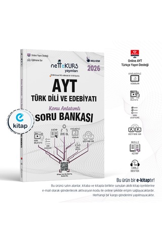 Nettekurs Yayınları Yks Ayt Türk Dili Ve Edebiyat Konu Anlatımlı Akıllı Soru Bankası