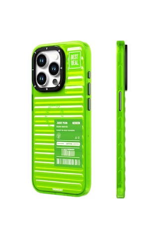 Apple Uyumlu iPhone 15 Pro Max Kılıf Şeffaf Renkli Tasarım Youngkit Fluorite Serisi Kapak Yeşil
