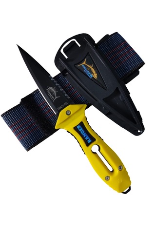 Pelajik Ranger Pro Kol Bandı Dalış Bıçağı Şiş Kakıçlı Paslanmaz Çelik Zıpkıncı Bıçağı Sarı
