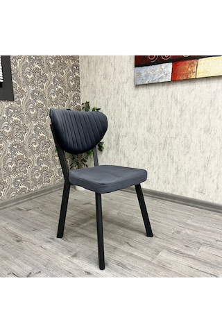 Elma Mutfak Sandalyesi 4 Lü Siyah Krem